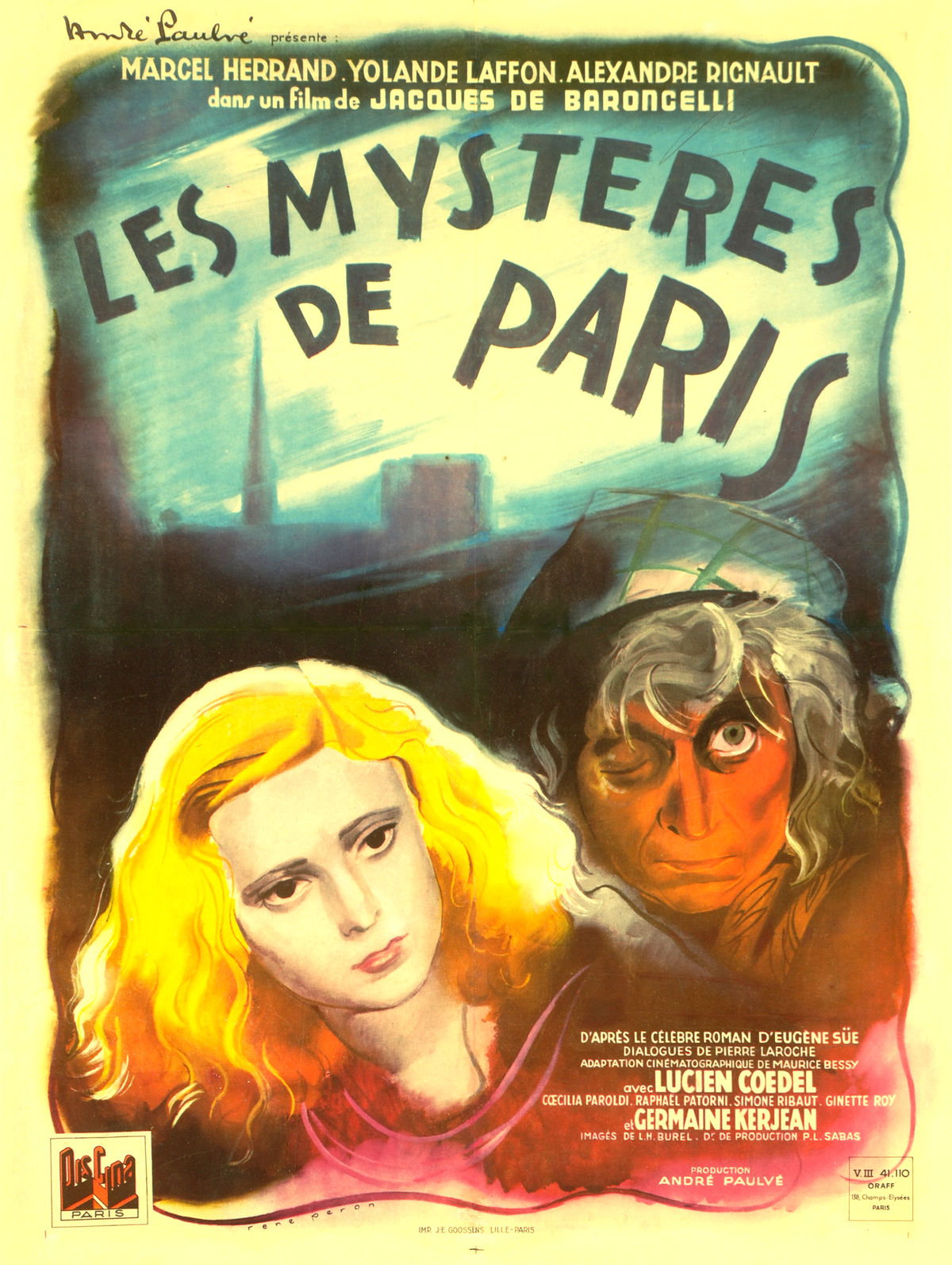 Les Mystères de Paris Affiche cine